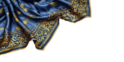 AI generated Ornate silk scarf with elegant patterns png