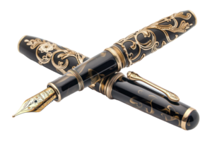 AI generated Luxury fountain pen with wood finish png