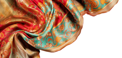 AI generated Ornate silk scarf with elegant patterns png