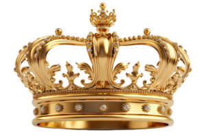 AI generated Ornate golden royal crown png