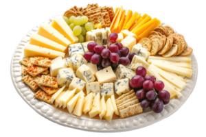 AI generated Gourmet cheese and grape platter png