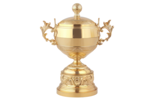 AI generated Elaborate golden trophy cup png