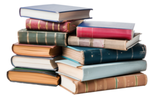 AI generated Books piled in a stack png