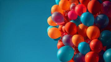 AI generated Cluster of Colorful Balloons Floating in the Air photo