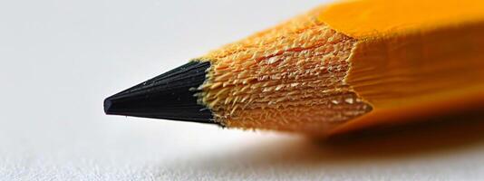 AI generated Close Up of a Yellow Pencil With a Black Tip photo