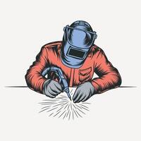 Welder Vector Illustration Colorful Graphic