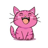 lindo, el gato sonrió felizmente, animales vector