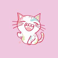 Cute Cat Funny Illustration vector