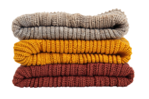 ai généré coloré empilés tricots chandails png