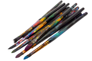 AI generated Paint-splattered brushes for creative artwork png