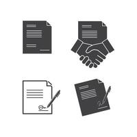 paper  document with pen and handshake  vector illustration design