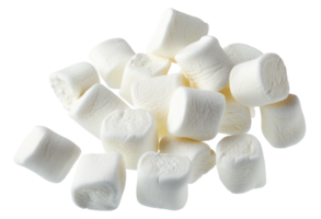 AI generated White fluffy marshmallows on transparent background - stock png. png
