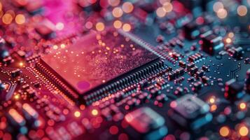 AI generated Close Up of a Computer Chip photo