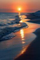 AI generated Sandy Beach With Waves photo