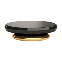 AI generated Empty black golden stone product isolated on transparent background png