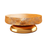 AI generated Empty Dark gold stone product isolated on transparent background png