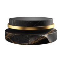 AI generated Empty black golden stone product isolated on transparent background png