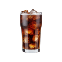 ai generiert Glas von Cola mit Eis isoliert auf transparent Hintergrund png