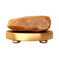 AI generated Empty Dark gold stone product isolated on transparent background png