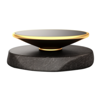 AI generated Empty black golden stone product isolated on transparent background png