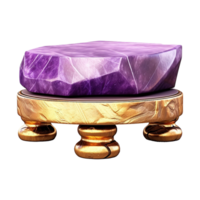 AI generated Empty purple golden stone product isolated on transparent background png