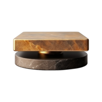 AI generated Empty Dark gold stone product isolated on transparent background png