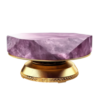 AI generated Empty purple golden stone product isolated on transparent background png