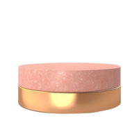 AI generated Empty Pink golden stone product isolated on transparent background png