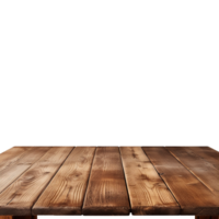 AI generated Empty wooden table isolated on transparent background png