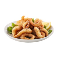 AI generated So yummy salt and pepper squid isolated on transparent background png