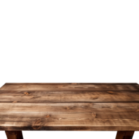 ai generado vacío de madera mesa aislado en transparente antecedentes png