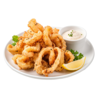 AI generated So yummy salt and pepper squid isolated on transparent background png