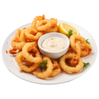 AI generated So yummy salt and pepper squid isolated on transparent background png