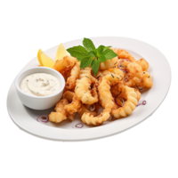 AI generated So yummy salt and pepper squid isolated on transparent background png