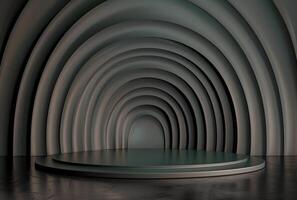 AI generated Dimly Lit Tunnel With Light at End photo