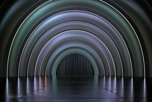 AI generated Dimly Lit Tunnel With Light at End photo