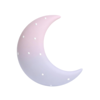 AI generated Crescent moon with a playful and cute design on transparent background png