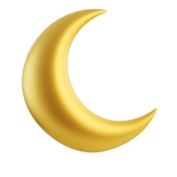 ai généré lumineux Jaune croissant lune sur une transparent Contexte png