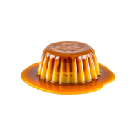 AI generated Caramel pudding with a smooth, creamy texture and rich golden-brown caramel topping png