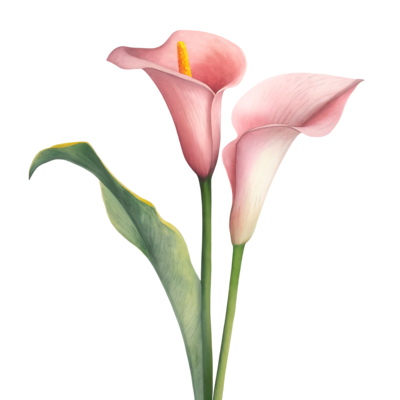 Calla Lily PNGs For Free Download Ai Generated Watercolor Painting Of Calla Lilies On Transparent Background Png