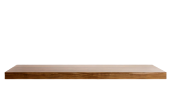 ai generado elegante de madera estante en un transparente antecedentes png