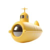 AI generated Charming illustration of a cute yellow submarine. png