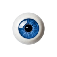 AI generated 3D rendering of a blue eyeball, on transparent background png