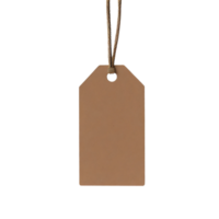 AI generated Realistic 3D mockup of brown label tags, on transparent background png