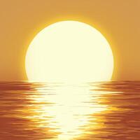 AI generated Orange sun over water with reflections creates a serene background For Social Media Post Size photo