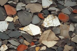 AI generated Natures mosaic Close up of a ground surface with mixed textures photo