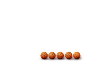 basketbal met schaduwen PNG transparant
