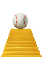 A baseball is displayed on the stairs. PNG transparent