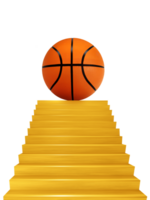 Basketball on stairs  gold color PNG transparent