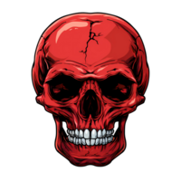 AI generated red skull art illustrations for stickers logo poster etc png